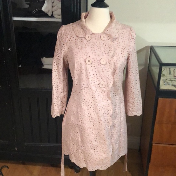 Anthropologie Jackets & Blazers - Anthropologie Pink Pastel Trenchcoat